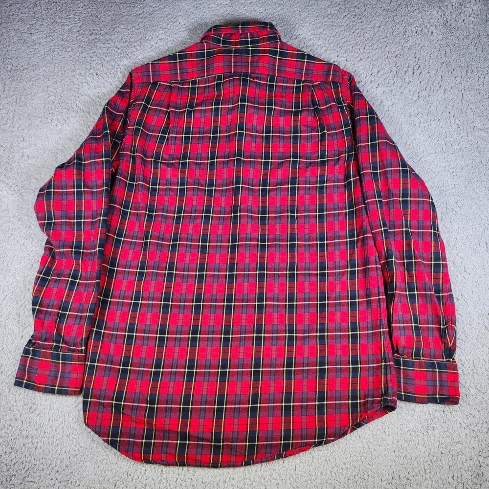 Polo‎ Ralph Lauren Mens Medium Red Plaid Classic Fit Cotton Button Down Shirt